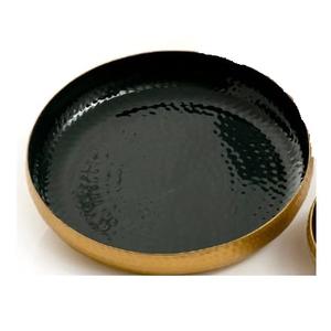 Nuevo Producto 2026, Frutero con Acabado Dorado y Negro, Diseño Atractivo, Tazón Metálico para Servir Aperitivos y Postres - Product Image 1