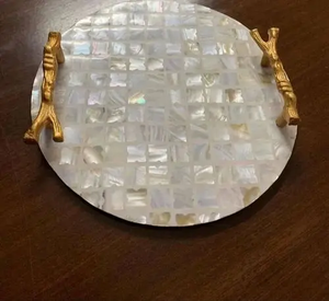 Plateaux décoratifs en incrustation de résine d'Inde Beau design en bois et marbre pour la vente en gros en vrac - Product Image 6