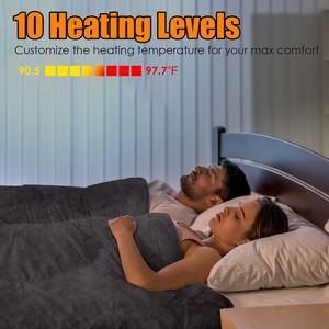 Coperta Elettrica Riscaldata in Pile con 10 Livelli di Calore e Spegnimento Automatico Dopo 10 Ore, Lavabile in Lavatrice per Casa o Ufficio - Product Image 3