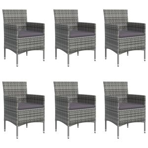 Juego de Comedor de Jardín de 7 Piezas en Poliratán Gris, Duradero y Elegante - Product Image 4