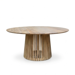 Table à manger ronde en acajou massif sur piétement, design moderne, 4 places, pour maison, villa, appartement - Product Image 2