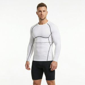 Fabricant de maillots de compression à manches longues pour MMA, BJJ et gym, avec logo de marque personnalisé, coutures plates contrastées, marque privée. - Product Image 2