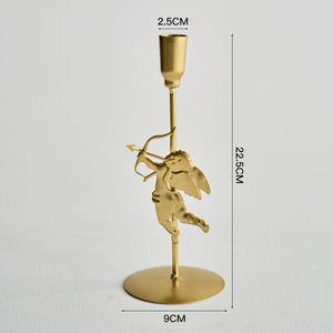 Porte-bougies en métal en forme de Cupidon, ornements de mariage haut de gamme, grands supports de bougies, artisanat pour la maison, vente en gros - Product Image 6