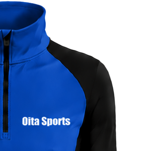 Camiseta Deportiva de Manga Larga para Mujer, Cuello Alto, con Orificios para Pulgares, Ajustada, Color Azul Rey, para Entrenamiento Deportivo - Product Image 4