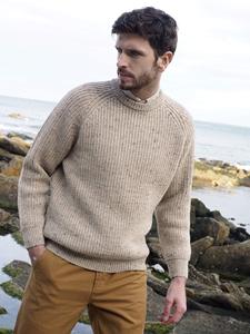 Pull en laine épaisse à col rond Denmin Apparels pour hommes, cardigan tricoté surdimensionné, manches régulières, logo personnalisé, hiver - Product Image 3