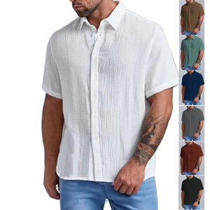 Camisa de Hombre Talla Grande al por Mayor, Corte Entallado, Diseño Plisado, Camisa Casual de Verano para Hombre - Product Image 4