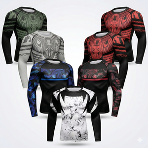 Men's Latest Design <b>Compression</b> <b>Shirts</b> Spandex/Polyester Quick Dry Breathable Eco-Friendly 140g Full Sleeve Customizable Hot - Product Image 5