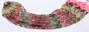 Perles de tourmaline naturelle multicolores, lisses, taillées en forme de poire, 4x6 mm, perles de pierres précieuses en tourmaline, brin de 12 pouces, tourmaline en forme de poire - Product Image 3