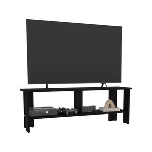Mobile TV Navia da 47 Pollici con Due Ripiani, Nero Wengue, Unità di Intrattenimento per Soggiorno e Camera da Letto - Product Image 6
