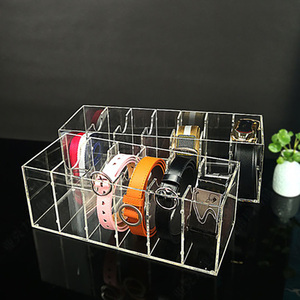 Boîte de rangement de <span class=keywords><strong>ceinture</strong></span> en acrylique Boîte d'étagère transparente Étagère présentoir multi-grille Affichage de <span class=keywords><strong>ceinture</strong></span> de luxe Présentoir de <span class=keywords><strong>ceinture</strong></span> de stockage Compteur d'affichage - Product Image 6