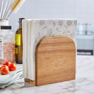Porta Servilletas de Madera de Acacia para Mesa, Porta Servilletas Verticales de Madera para Cocina, Dispensador de Servilletas de Pie para Cocina y Comedor - Product Image 3