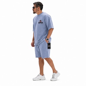 Ensembles d'été pour hommes, tenue décontractée en deux pièces, t-shirt à manches courtes et short assorti pour un usage quotidien avec service OEM - Product Image 3