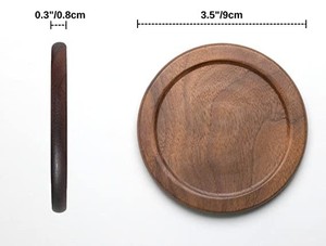 Wooden <b>Coasters</b> with Holder (6pcs)-Modern Design Lightweight & Handmade Round Walnut Wood <b>Drink</b> <b>Coasters</b> - Product Image 3