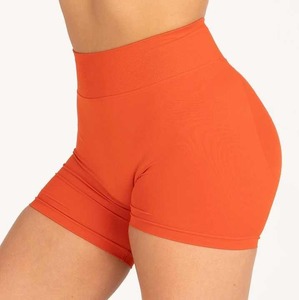 Custom logo Seamless Women Sports Fitness Shorts Scrunch Butt <b>Tummy</b> <b>Control</b> Solid Short Leggings Skin Friendly Yoga Shorts - Product Image 1