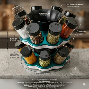 Estante Giratorio de Doble Nivel para Especias de Cocina, de Plástico PP, Portátil y Duradero, con Capacidad para 360 Grados de Rotación - Product Image 3