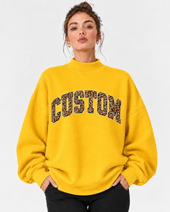 เสื้อสเวตเชิ้ตแขนยาวผ้าฟลีซถักลายเรียบแบบลำลองสำหรับฤดูใบไม้ร่วงและฤดูหนาว คุณภาพพรีเมียม สวมใส่สบาย คอเต่า - Product Image 1