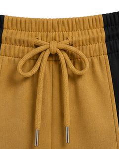 Shorts de sport pour femmes noir et jaune moutarde, séchage rapide, respirant, taille élastique, pour la gym, le fitness, les vêtements de sport décontractés - Product Image 4