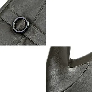 Gants de conduite longs en cuir pour femmes Opera, gants d'hiver thermiques chauds à doigts entiers avec boucle ronde - Product Image 5