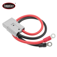 Conector de Repuesto de Alta Corriente 50A, Rojo/Negro, Cobre Desnudo, Terminal Tipo O M8, Aislamiento de PVC, 300mm, para Batería de Coche DC, Conexión Rápida