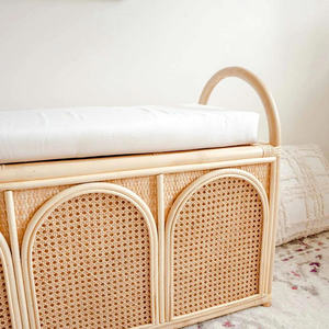 ม้านั่งเก็บของเด็กทำจากหวายสานมือคุณภาพพรีเมียม กล่องเก็บของเล่นหวายธรรมชาติอเนกประสงค์ เก้าอี้เก็บของสำหรับเด็ก ตกแต่งห้องเด็กสไตล์นอร์ดิก - Product Image 3