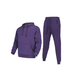 Survêtement décontracté à capuche d'hiver respirant de haute qualité en gros pour hommes 100% coton polaire Fermeture à cordon personnalisé - Product Image 2