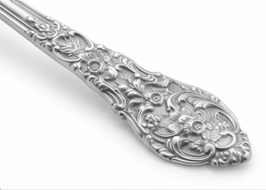 Ensemble de couverts vintage plaqués argent, 4 pièces (fourchette, couteau, cuillère), compatibles lave-vaisselle, pour mariage et usage domestique - Product Image 2