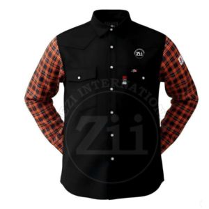 Chemise de travail pour soudeurs, ignifuge, vêtements de soudeur, 100% coton, résistant au feu, taille occidentale, chemises FR pour hommes, 8 oz, 100% coton - Product Image 1