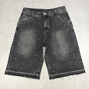 WS-016 Pantalones Cortos Vaqueros de Hombre con Logo Personalizado, Tiro Medio, 100% Algodón, Cierre de Cremallera, Estilo Skater, Holgados, Antiarrugas, Transpirables, Ecológicos - Product Image 5