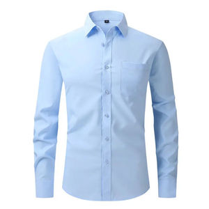 Camisas de Vestir Clásicas para Hombre, con Botones, de Sarga Sólida, Transpirables, Antiarrugas, 100% Algodón, Hechas en Pakistán, Colores Personalizados, OEM, Estilo Urbano - Product Image 2