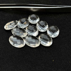 12mm 14mm 16mm <b>Natural</b> <b>Crystal</b> Quartz Faceted Flat Oval Shape Brilliant Cut Loose Gemstone For Jewelry At Verified Manufacturer - Product Image 1