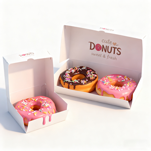 Caja Ecológica Desechable para Llevar Comida con Logotipo para Donuts, Hamburguesas, Papas Fritas, Comida Rápida, Caja de Embalaje de Cartón - Product Image 6