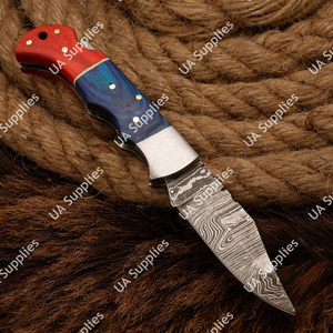 Couteau pliant multifonctionnel DIY haute performance en acier Damas avec manche en bois exotique, tactique, EDC, pour la chasse et le camping, OEM ODM, faible coût - Product Image 2