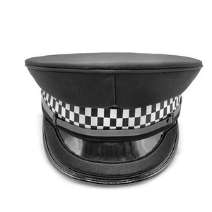 Casquettes à visière unisexes en laine noires du Royaume-Uni, chapeau uniforme avec bande à carreaux, toutes saisons, fabrication directe d'usine de casquettes à visière du Royaume-Uni - Product Image 3