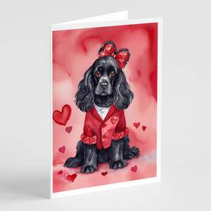 Cocker Spaniel lunatique A7 taille 5x7 cartes vierges paquet de 8 cartes de voeux de la Saint-Valentin avec enveloppes My Valentine - Product Image 1