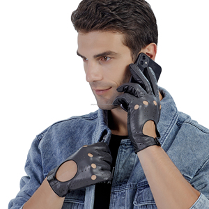 Gants de conduite en cuir d'hiver, chauds, doux, en cuir véritable, pour homme et femme, au prix d'usine - Product Image 4