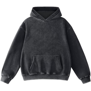 Sweat-shirt lourd pour homme en molleton de coton, col rond, pull uni, streetwear, logo personnalisé, haut d'hiver - Product Image 3