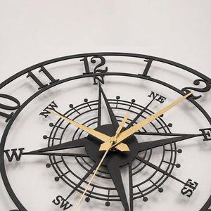 Reloj de Pared Moderno de Metal con Diseño de Naturaleza Muerta, Elegante Movimiento de Cuarzo Analógico para Sala de Estar, Dormitorio, Oficina, Cocina, Estilo Antiguo - Product Image 4
