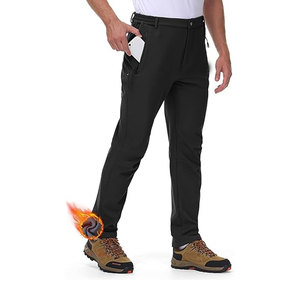 Pantalon de ski pour homme doublé en polaire, résistant à l'eau, pour la randonnée, l'hiver, les activités de plein air, pantalon softshell isolé, chaud, pour le snowboard, pour les températures froides - Product Image 2