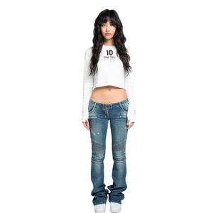 Camiseta térmica corta de manga larga Phantom White para mujer, ajustada, acanalada, estilo casual, para streetwear, suave y cálida - Product Image 3