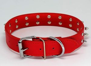 Colliers pour chiens en cuir véritable de luxe à clous et pointes de 2 pouces de large pour chiens de taille moyenne et grande, noir, taille XL pour tour de cou de 21 à 24 pouces - Product Image 5