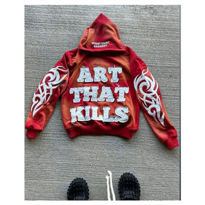 ชุดวอร์มผ้าฝ้ายแบบหนาเป็นมิตรกับสิ่งแวดล้อมสำหรับผู้ชาย ปรับแต่งได้ตามต้องการ กางเกงขายาวทรงบานและเสื้อฮู้ด ชุดลำลองสไตล์สตรีทแวร์สำหรับฤดูหนาว - Product Image 2