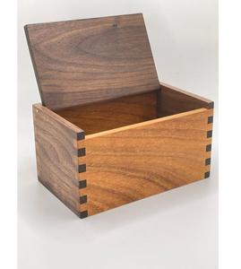 Handmade Walnut <b>Wood</b> Storage <b>Box</b> with Finger Joint Wooden Keepsake Gift <b>Box</b> - Premium <b>Small</b> Jewelry & Watch Organizer Case - Product Image 1