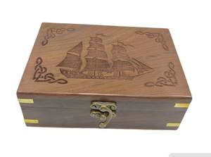 Best Quality Wooden Jewelry <b>Box</b> with Tree Carving and Brass Hinge for Rings and <b>Earrings</b> Storage - Product Image 3