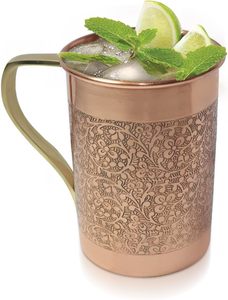 Rustic Copper Mule <b>Mug</b> with Ergonomic Handle Best for Cold Drinks Beer and Refreshing Summer Beverages - Product Image 4