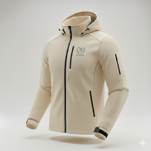 Men's Hooded Windproof <b>Jacket</b> Zipper Closure Casual Outdoor Wear Autumn Solid Color Polyester Material Regular Fit - Product Image 4