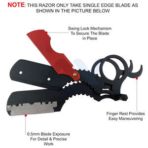 Navajas de Afeitar Profesionales para Hombre, Kit de Navajas de Afeitar Rectas para Afeitado Preciso, Navajas de Seguridad para Barba - Product Image 2