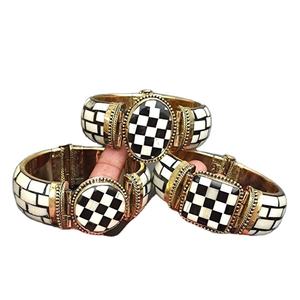 Bracelet en os de corne à la mode en laiton avec résine pour Bracelet de poignet couleur Bracelets de mariage complets bijoux - Product Image 1