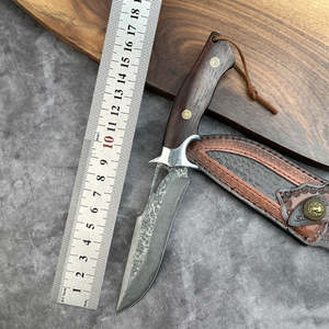 Cuchillo de Supervivencia para Caza al Aire Libre, de Alta Dureza, Afilado y Duradero, Hoja de Acero de Damasco, Mango de Madera, OEM, Multifuncional, para Camping y Frutas - Product Image 5