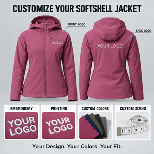 Vestes softshell pour femmes, logo brodé, imperméables, respirantes, légères, épaisses, pour l'hiver, le camping, le ski, vente en gros d'usine - Product Image 6
