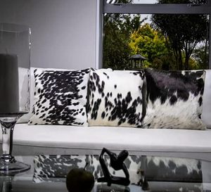 Housse de coussin carrée en fausse fourrure imprimé peau de vache, 16 pouces, style bohème, décoration d'intérieur - Product Image 2